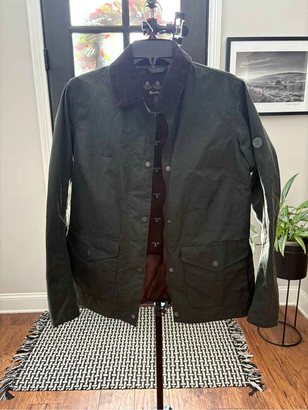 Barbour Shoreline Olive Waxed Cotton Jacket - Women’s US 8/UK 12